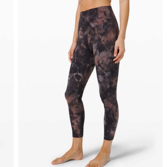 Lululemon Align Pant 28" - Diamond Dye Graphite Grey Pink Pastel - Size 6 - Picture 1 of 13